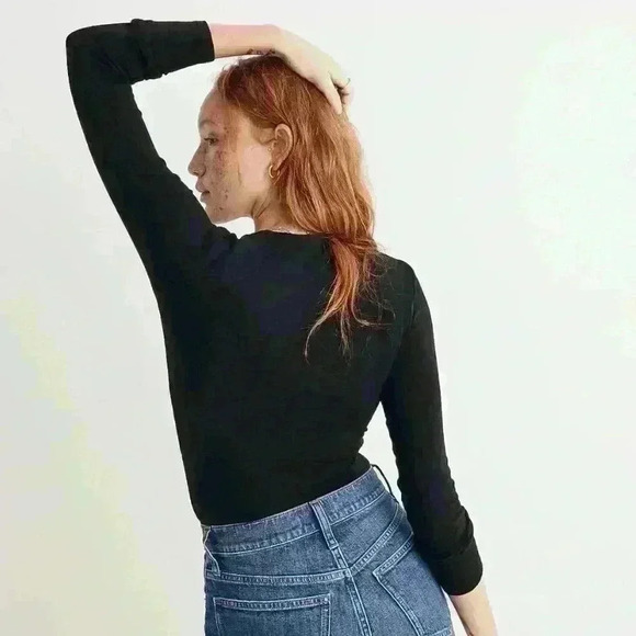 Madewell Wrap Thong Bodysuit True Black Size XS - Picture 2 of 8